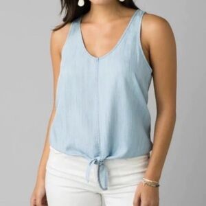 prAna | Women's McKenzie Sleeveless Top / Tank Light Blue Chambray | SZ Small